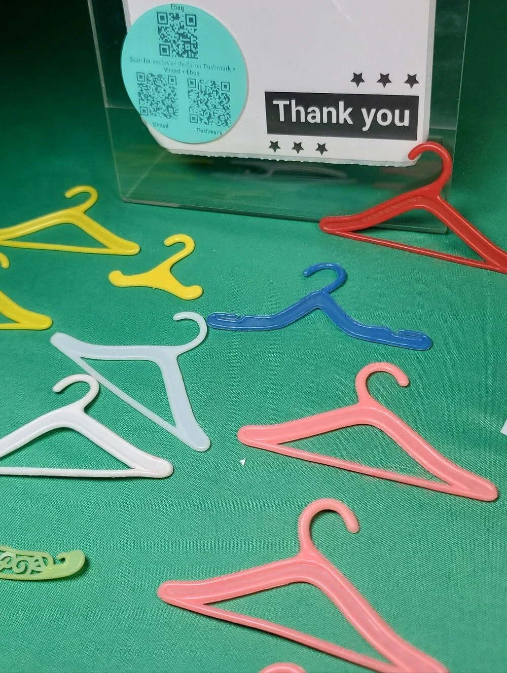 DOLL HANGER BONANZA! Lot of 15 Vintage Miniature Plastic Hangers